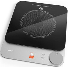 TOKIT indukcinė kaitlentė 2100 W, 16 mm itin plona indukcinė kaitlentė, 9 kaitinimo nustatymai, indukcinė kaitlentė, NFC internetinis receptas, indukcinė kaitlentė su mygtuku, skirta virtuvei, bendrabučiui, stovyklavietei (pilka)
