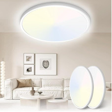 Yexati LED lubų šviestuvas 24 W 6000 K / 4000 K / 3000 K 3200 LM IP54 itin plonas lubų šviestuvas plokščias apvalus modernus vonios kambario šviestuvas virtuvės šviestuvas prieškambario miegamasis balkonas svetainė biuras virtuvė rūsys skersmuo 30 cm