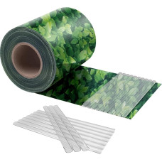 HENG FENG PVC privatumo ekrano juostos dvigubiems strypų kilimėliams 35 m x 19 cm, 20 spaustukų, 450 g/m², tvoros privatumo ekranas, apsauga nuo vėjo sodo tvorai, dvigubi strypų kilimėliai, balkonas