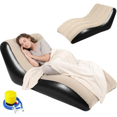 Aufblasbares Sofa, Aufblasbarer Sessel, Luftsofa, Campingsofa, Tragbare Flocking Aufblasbare Couch mit Beflockter Oberfläche für Wohnzimmer Camping Outdoor