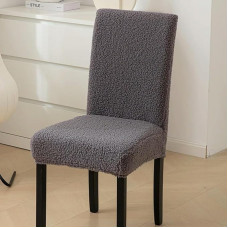 4 Pieces Thickened Teddy Fleece Chair Covers for Autumn and Winter Universal Dining Chair Cover Stool Cover Household Seat Cover