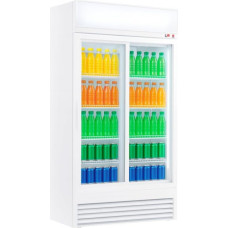 Générique Getränkeschrank weiß 2 Schiebetüren 630 l - LED-Abdeckung - 0/+10 °C
