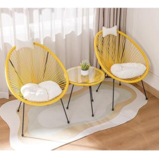 Balkon Couchtisch Set mit Rattanstühlen für Outdoor Freizeit und gewerbliche Nutzung in Gärten, Cafés und Hotels