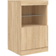 vidaXL Sideboard, Chest of Drawers with Lots of Storage Space, Highboard Cabinet with LED Lights, Sideboard, Side Cabinet, Standing Cabinet, Modern, Sonoma Oak