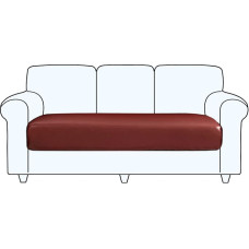 Elastic Sofa Seat Cover, Faux Leather Sofa Cushion Protective Cover, Waterproof Sofa Seat Cover, Seat Cushion Protector with Elastic Bottom, Sofa Seat Cover for Sofa Seat Cushion (Wine Red,