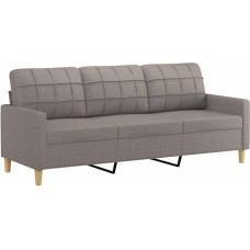 vidaXL sofa 3 sėdimos vietos, sofa svetainei, minkšta sofa su metaliniu rėmu, poilsio sofos sėdimieji baldai, medžiaginė sofa, trijų vietų sofa svetainei, Taupe audinys