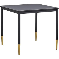 Beliani Shalford Modern Dining Table Black/Gold Square 80 x 80 cm with Metal Legs