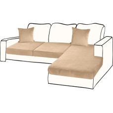 BT.WA Sektionalsofabezüge für 3teiliges Sitzkissen, Samt, separat, L-Form, Couchbezug, Stretch-Sofa-Schonbezug mit 2 Kissenbezügen, Möbelschutz (Sofa, 2-Sitzer + 1 Chaise, Kamel)