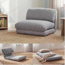 Mendler HWC-E68 Sofa lova Funkcinė kėdė Sulankstoma kėdė Audinys / tekstilė Šviesiai pilka