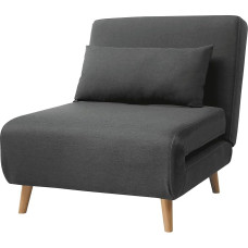 Sofa lova, 4-in-1 miegamasis krėslas su lovos funkcija, sofa lova, svečių lova, viengulė sofa, minkšta sofa, su reguliuojamu atlošu, šezlongas, skirta miegamajam, svetainei, pilka