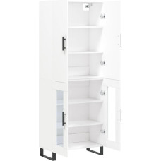 vidaXL Highboard, stalčius su daugybe vietos, komoda su stalčiais svetainėje, stalčius, šoninė spintelė, metalinės kojos, modernus, baltos medienos medžiaga
