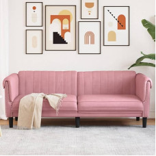 LAPOOH 372588 3-vietė sofa Pink Velvet Lounge Sofa, Sofos ir sofos, Relax Sofa, Svetainės sofa