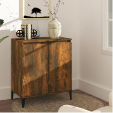 Kitchen Cabinet, Entrance Furniture, Multi-Purpose Cabinet, Minimalist 60 x 35 x 70 cm, Oak Smoke, Multilayer Wood, Metal