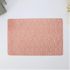 AMDXD 4er Set Tischsets Platzsets Retro Vintage Quadratisch, PVC Platzmatten Abwaschbar Weihnachten Rechteckig mit Blatt Muster Anti-Rutsch, Tischuntersetzer Abwaschbar Rose Gold, 45x30CM