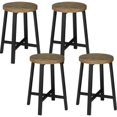 WOLTU Dining Room Chairs, Set of 4, Kitchen Chairs, Dining Room Stool, Kitchen Stool, Stool with Metal Legs, Industrial Design, Vintage Wood Grain Black