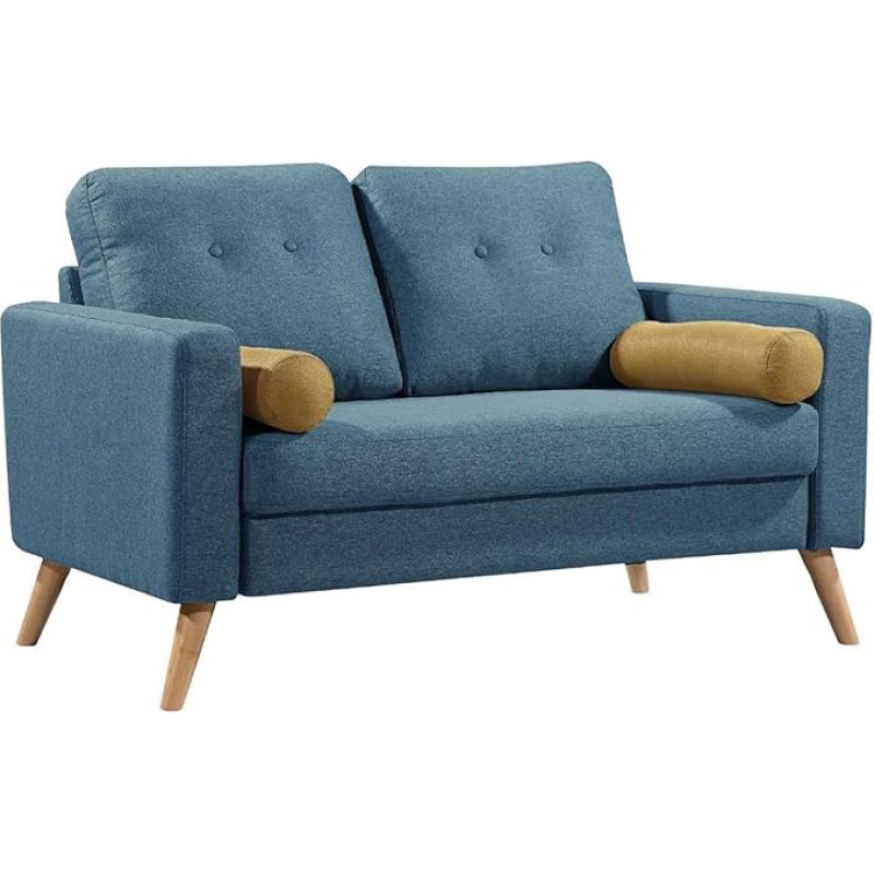 Vente-unique Sofa 2-vietė - Audinys - Mėlyna - Tatum