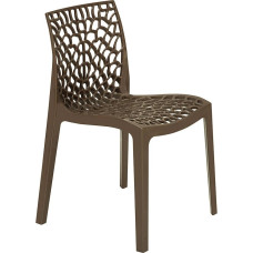 GRAND SOLEIL Grandsoleil S6316MK Upon Gruvyer Polypropylene Stackable Chair, 51 X 52 X 81 cm Moka, Brown