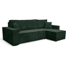 Kampinė sofa su miego funkcija ir lovos dėže, velvetinio audinio sofa lova, kampinė sofa, žalia | Hugo L_Poso_14
