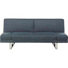 Beliani Sofa lova pilkai mėlyna Minkštas užvalkalas Reguliuojami porankiai Skandinavijos York