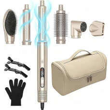 Hairstyler Pro UKLISS Airstyler 6 in 1Aktualisieren, 1400w Ionen Haartrockner,Kälteluftknopf,LCD Temperaturanzeige,Föhn Leicht,Air Lockenstab, zum Trocknen,Locken, Glätten der Haare