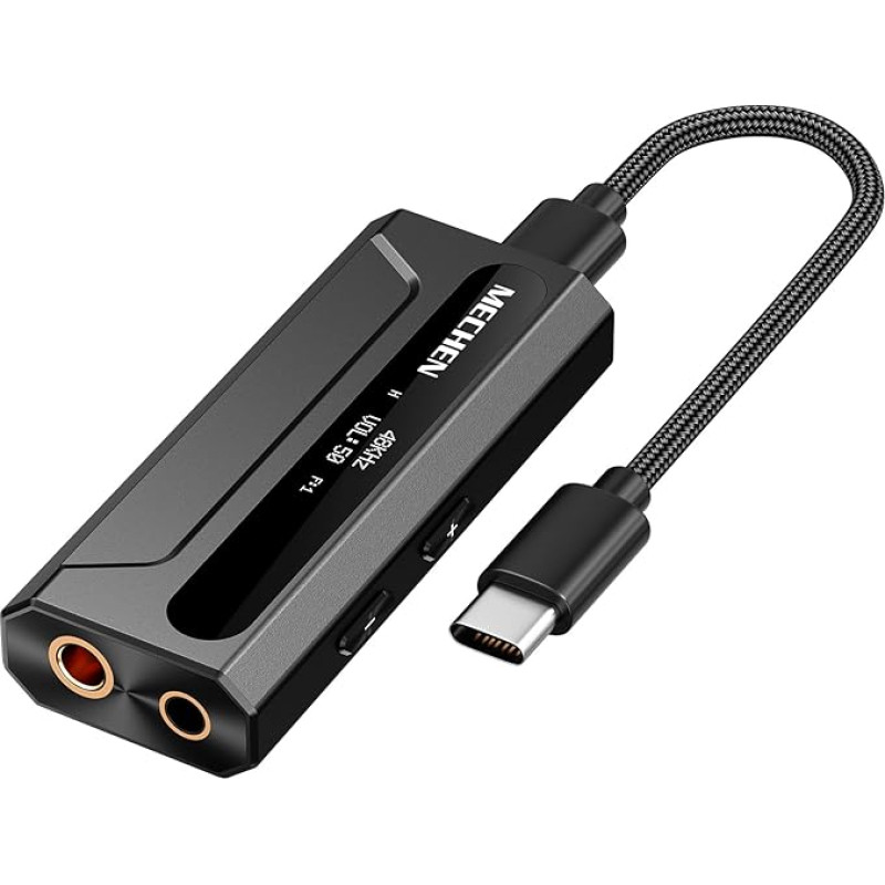 MECHEN AP10 ausinių stiprintuvas DAC su ES9028Q2M ir ES9603Q, palaiko 384 kHz/DSD256, dvigubi išėjimai 3,5 mm+4,4 mm, skirtas išmaniesiems telefonams/PC/nešiojamiesiems kompiuteriams/ grotuvams
