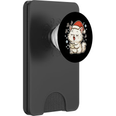 Weihnachtsmann-Katze singende Lieder PopSockets PopWallet für MagSafe