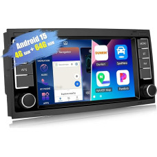 CAMECHO 4G + 64G Android 15 automobilinis radijas VW Touareg Transporter T5 Multivan 2004-2011 m. su Navi Carplay Android Car, Double DIN automobilinis radijas su 7 colių ekranu Bluetooth 5.0 RDS/FM MirrorLink WiFi