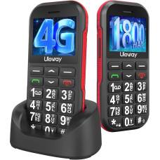CHAKEYAKE 4G senjorų mobilusis telefonas be sutarties, senjorų mobilusis telefonas su dideliais mygtukais, 1800 mAh ilgo budėjimo režimo pensininkas, mobilusis telefonas su dideliu mygtuku Mobilusis telefonas su USB-C, SOS mygtukas, įkrovimas