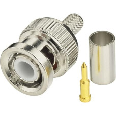 Eightwood BNC Crimp Plug Adapter 10 Pieces 50 Ohm SDI Male BNC Female Crimp Connector Adapter for RG58 RG142 LMR195 Coaxial Cable