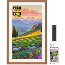 64GB 21,5 colio skaitmeninis nuotraukų rėmelis su nuotolinio valdymo pulteliu - FHD 1920 x 1080P IPS skaitmeninis nuotraukų rėmelis Automatiškai besisukantis elektroninis nuotraukų rėmelis, iš karto dalijantis nuotraukomis / vaizdo įrašais