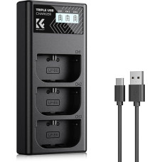 K&F CONCEPT LP-E6NH/LP-E6N/LP-E6 įkroviklis 3 lizdų R7 baterijos įkroviklis su LCD ekranu, skirtas 