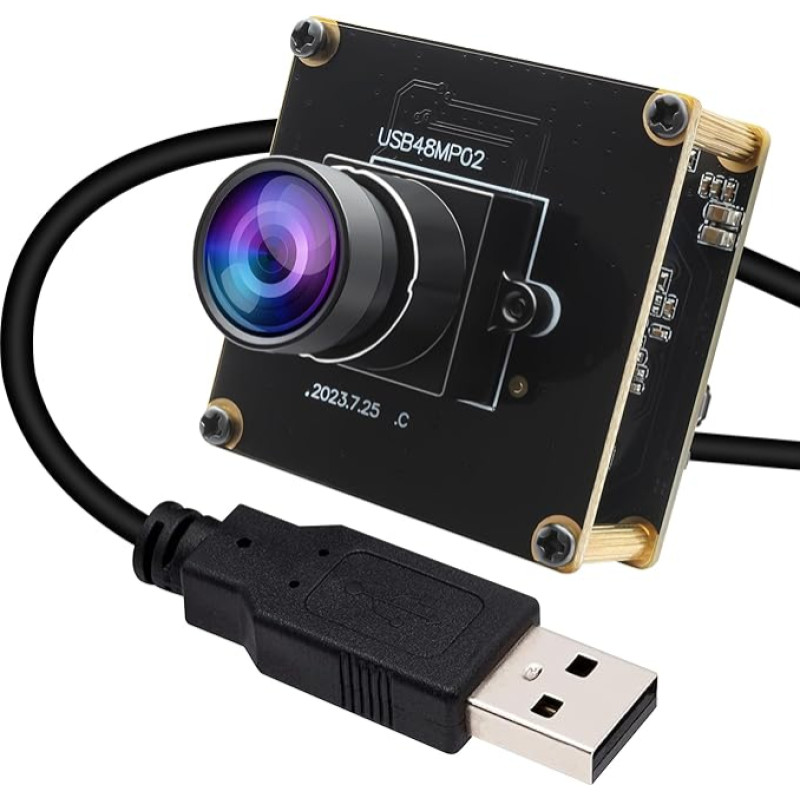 G 48MP USB kameros modulis kompiuteriui Plačiakampis kompiuterio fotoaparatas Mini Lightburn kamera 100 laipsnių objektyvas su mažu iškraipymu USB stebėjimo kamera 6000P Webcam plokštė kompiuteriui