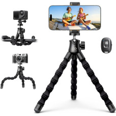 Lamicall Handy Stativ, Mini Stativ für Smartphone - [Ultra Kompakt & Leicht] Flexibles Handystativ mit kabellose Fernbedienung, 360° Pocket Tripod Handyhalterung Stativ für GoPro, Kamera, iPhone 17 16