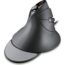 MOJO Silent Vertical Gaming Mouse - Ergonomic Mouse for PC Gaming w/ 4 Directional Joystick Buttons, Adjustable DPI (1000-10000), Custom Software, Macros and More