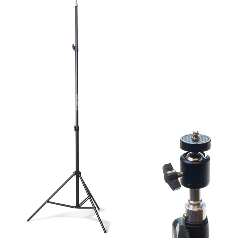 MAKA sunkus trikojis nuo 71 iki 210 cm su 360° rutuline galvute fotoaparatui ir lazeriui Teleskopinis trikojis Statybinis trikojis