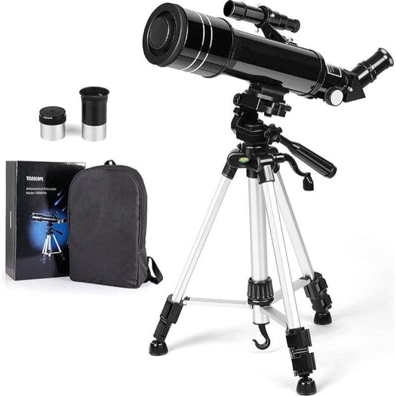Telescopic Portable Astronomical 70 mm Refractor Telescope for Sky and Landscape Watching with Backpack