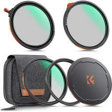 K&F CONCEPT magnetinių filtrų rinkinys 52 mm magnetinis greito keitimo sistemos greito keitimo sistemos poliarizacinis filtras (CPL), ND2-ND32, juodas rūkas 1/4 su magnetiniu adapterio žiedu ir objektyvo dangteliu, filtro krepšys
