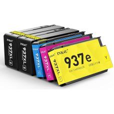 INK4U 937XL Multipack Patronen (Mit Chip, 5er-Pack) Kompatibel für HP 937e Druckerpatronen Multipack, Kompatibel für HP 937 Druckerpatronen, für Officejet Pro 9110b, 9120b, 9130b, 9720, 9730 Drucker