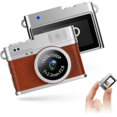 64GB Vintage Digital Camera, 1080P FHD Vlogging Camera with 0.96 Inch Display, Portable Micro Video Camcorder for Study Shooting Travel