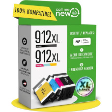 912XL Printer Cartridges - Compatible with HP 912 Printer Cartridges / HP 912 XL (Black + Cyan + Magenta + Yellow) - Replacement for 4 HP 912XL Multipack, XL Range, Smart Chip