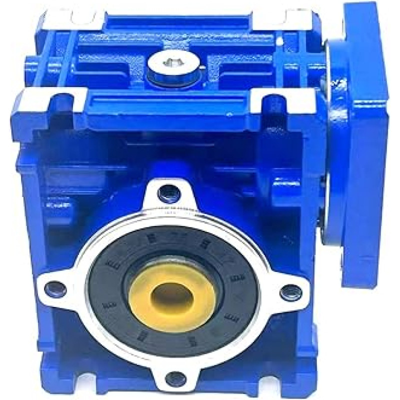 NMRV030 Schneckengetriebe-Drehzahlminderer mit 60 x 60 mm Flansch, 9 mm Eingangswelle, 14 mm Ausgangsbohrung for NEMA24-Schrittmotor Achsenspiel(Ratio 40 to 1)