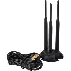 Eightwood WiFi antena 2.4G 5.8G WLAN antena RP-SMA su 2 m ilginimo kabeliu, skirta WLAN PCI WiFi kortelei maršrutizatoriui, mobiliajam prieigos taškui, WLAN kortelei, išorinei USB jungčiai
