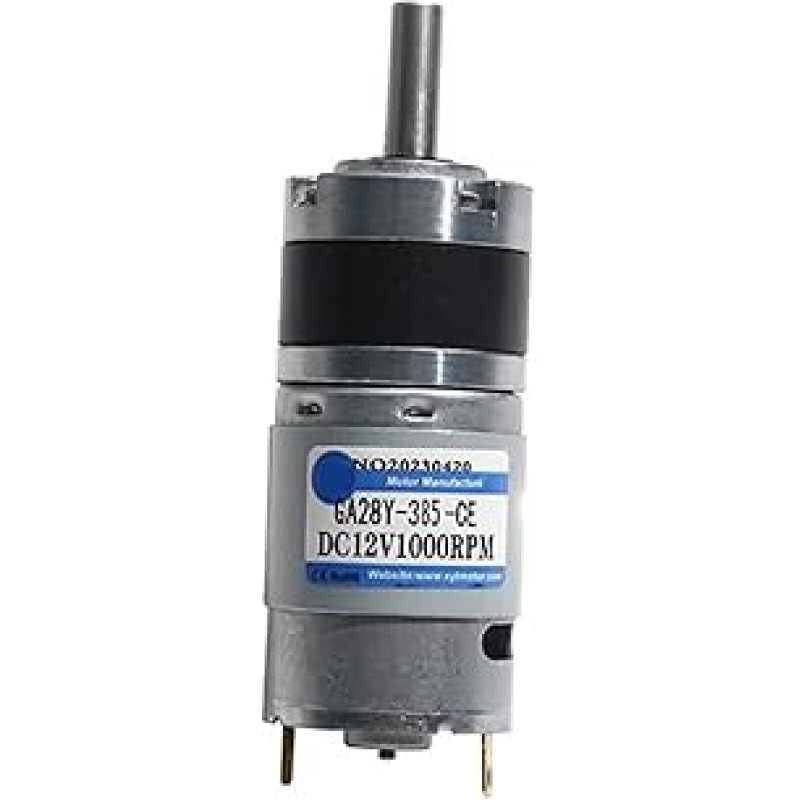 GA28Y-385 Mini nuolatinės srovės šepetėlinis planetinis variklis, mažo galingumo, 12V/24V, su nuolatiniu sukimosi greičiu (12V 10RPM)