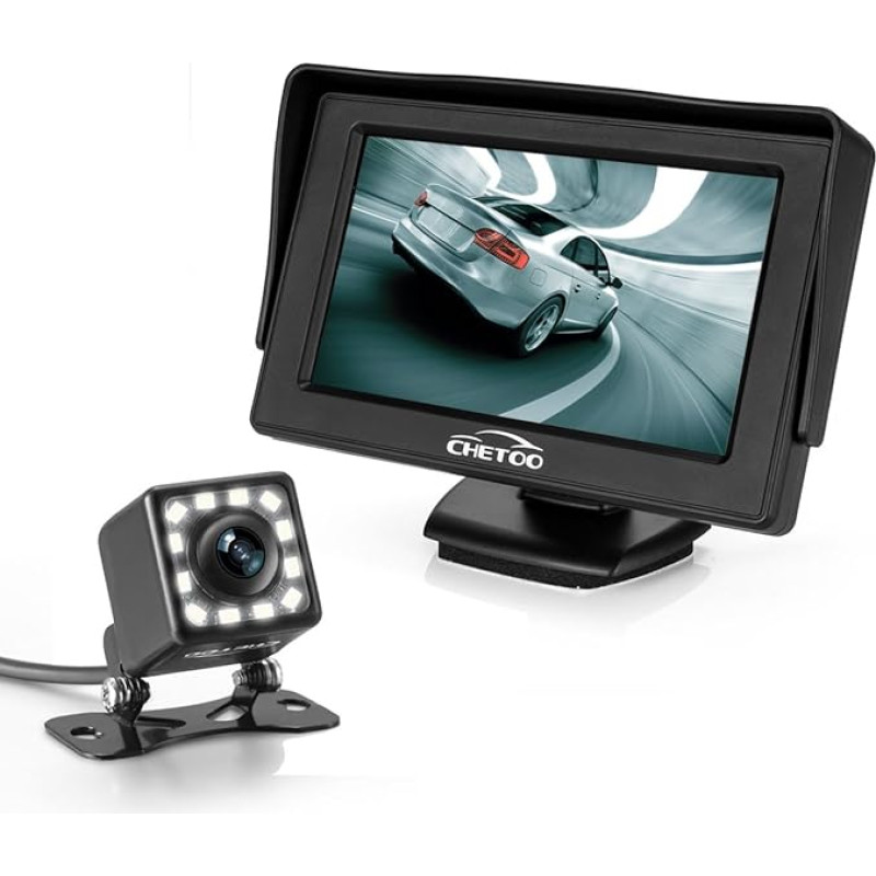 Rear View Camera Car Rear View with Night Vision 12 LED 170° Angle Waterproof Reversing System + 4.3 Inch LCD Car Monitor