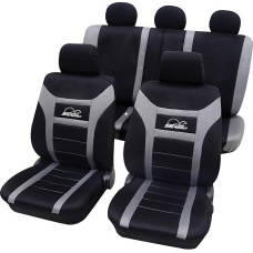 PETEX automobilių sėdynių užvalkalai Universal Complete Set 11-Piece Super Speed Grey Eco Class su SAB 1 Vario