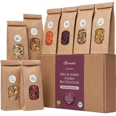Tea Yourself Mixing Set Gift with Fruit Tea – Organic Fruit Tea Gift Set with 8 Delicious Fruits for DIY Tea Mix DIY
