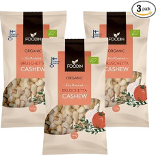 FOODIN Ekologiški anakardžių branduoliai, sausi skrudinti anakardžiai, saldumynai ir užkandžiai, riešutai, sėklos ir sėklos su medumi (Bruschetta, 3 x 120 g)