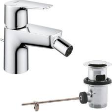 GROHE StartEdge 23345001 Bidet Tap, Water-Saving Toilet Shower for the Toilet in the Bathroom, Ball Joint Mousseur, with Pop-Up Drain, 13 cm High, with 3-in-1 Tool, Easy Installation), Chrome