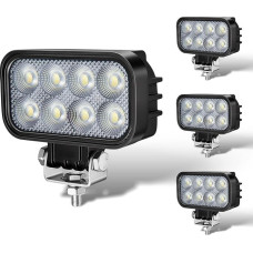 LED darbinis žibintas 12V/24V, 2200LM 25W, IP67 atsparus vandeniui, atbulinės eigos šviesos LED, 5700K, pagalbinis priekinis žibintas traktoriui, sunkvežimiui, visureigiui, 4 vnt. pakuotė
