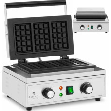 Royal Catering Stačiakampė 3 belgiškų vaflių kepimo mašina su TEFLON danga, 1500 W